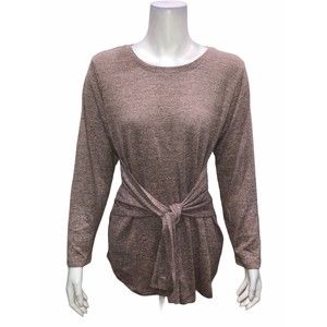 Studio by Denim & Co. Women's Petite Brushed Heathered Tie Front Tunic PXL Size